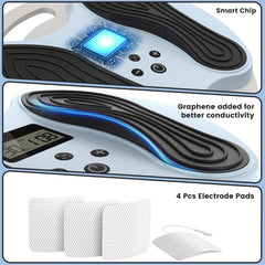 Rechargeable lithium battery adds cordless convenience to the massager.