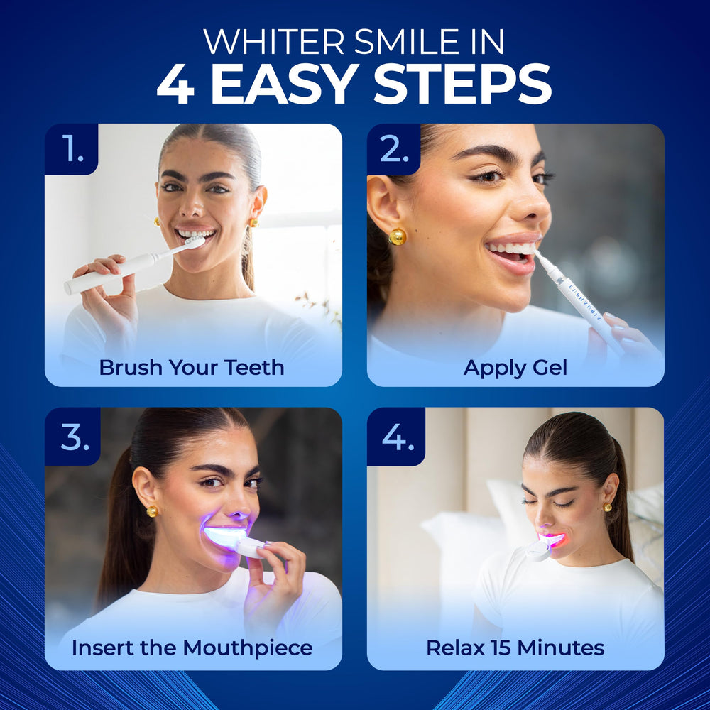 Whitening gel ingredients including peppermint oil for freshness