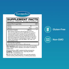 EuroMedica Acute Pain Relief bottle back shows ingredients and allergen-free formulation.