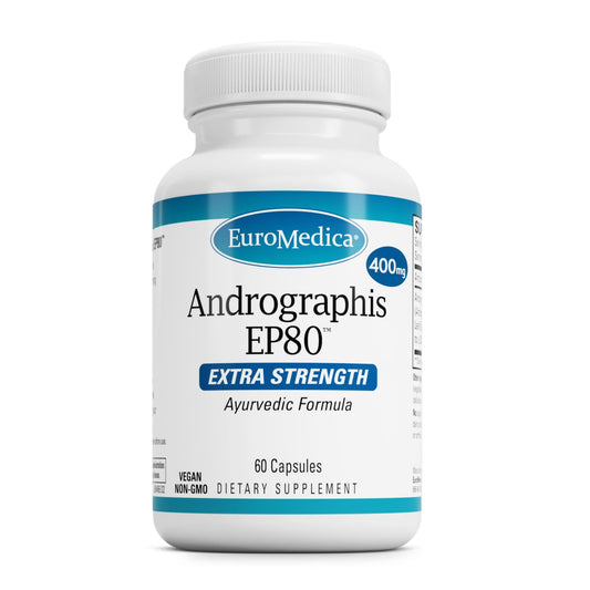 EuroMedica Andrographis EP80 bottle with vegan capsules for daily vitality