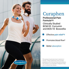 EuroMedica Curaphen bottle pour illustrating daily intake for endorphin activity support.