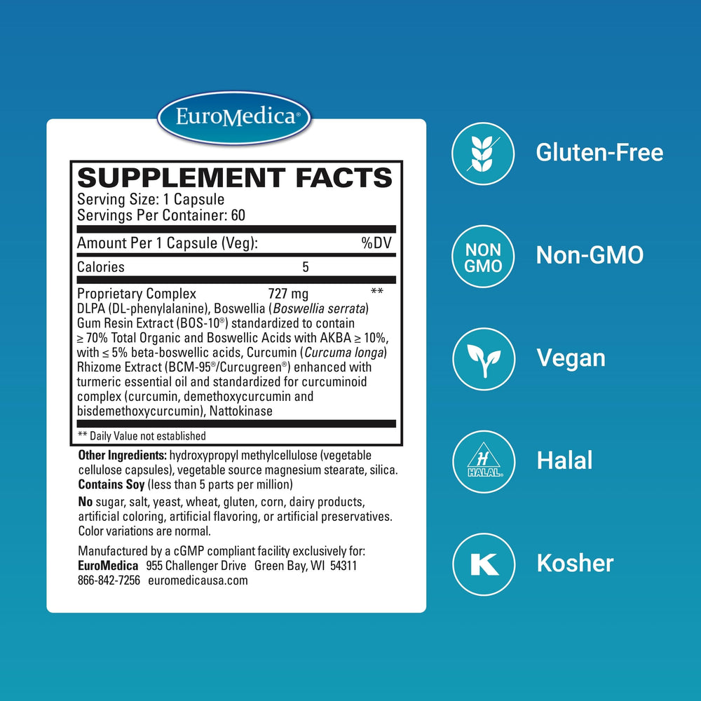 EuroMedica Curaphen capsules close-up emphasizing simple daily dosing
