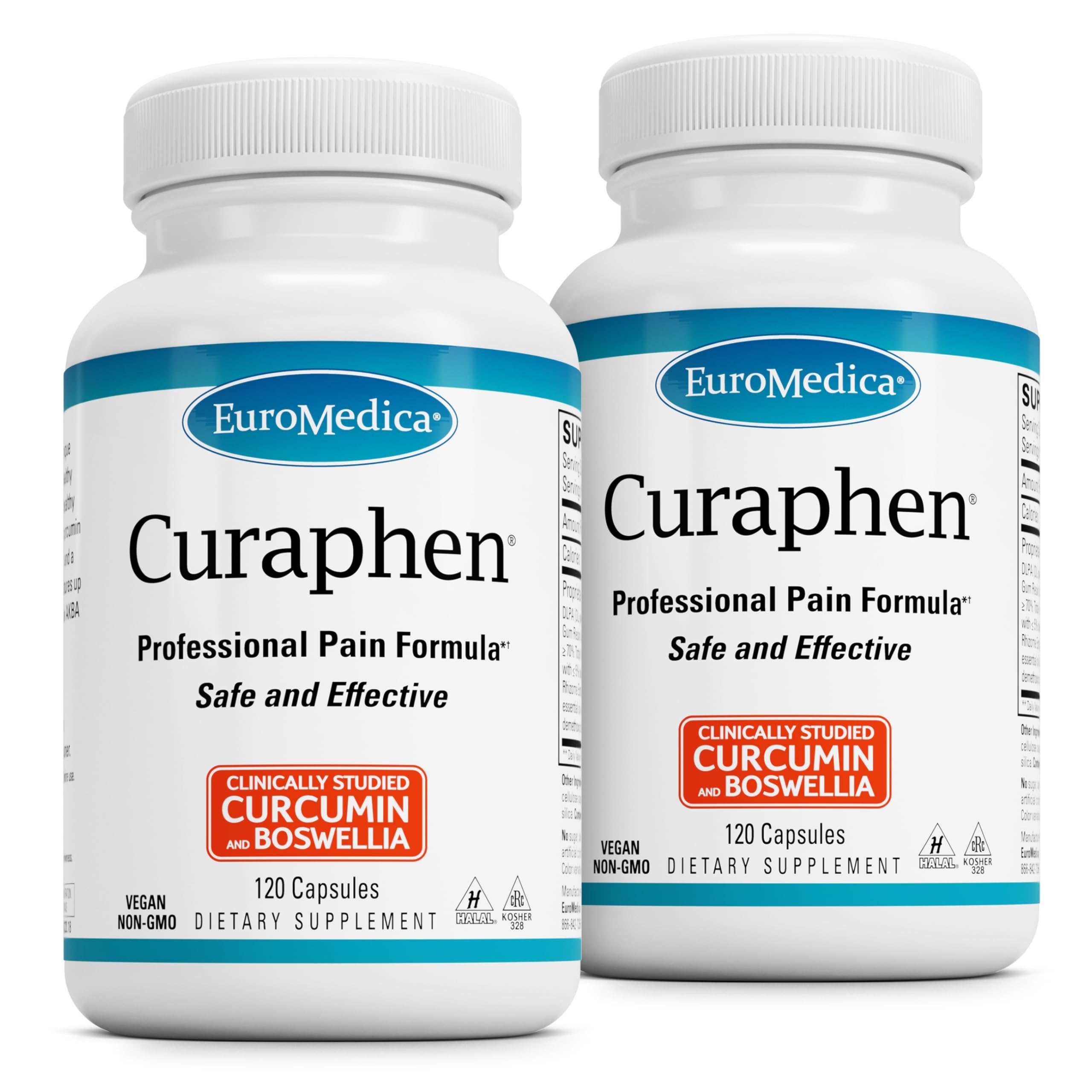 EuroMedica Curaphen bottle front view highlighting muscle comfort support.