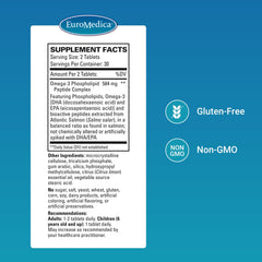Close-up of EurOmega-3 capsules showing oil-free delivery for reduced fish burps.
