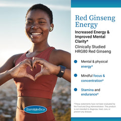 EuroMedica HRG80 ginseng powder close-up indicating potent energy blend