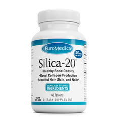 EuroMedica Silica-20 bottle cap close-up indicating quality packaging and freshness