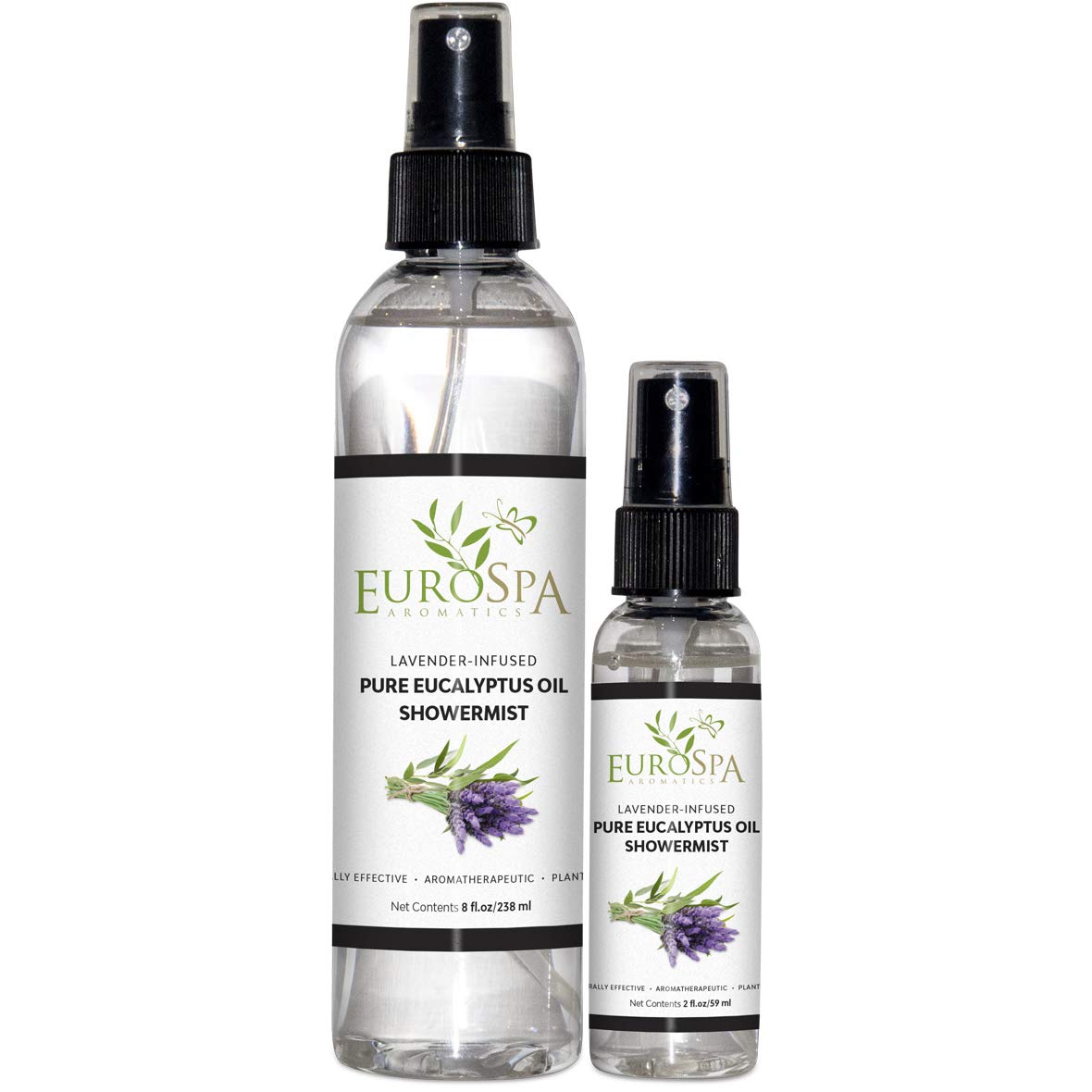 EuroSpa Aromatics eucalyptus shower mist 8oz bottle front for a refreshing aroma