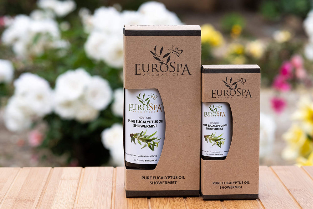 EuroSpa Aromatics eucalyptus steam-diffusion in shower for spa-like ambiance.