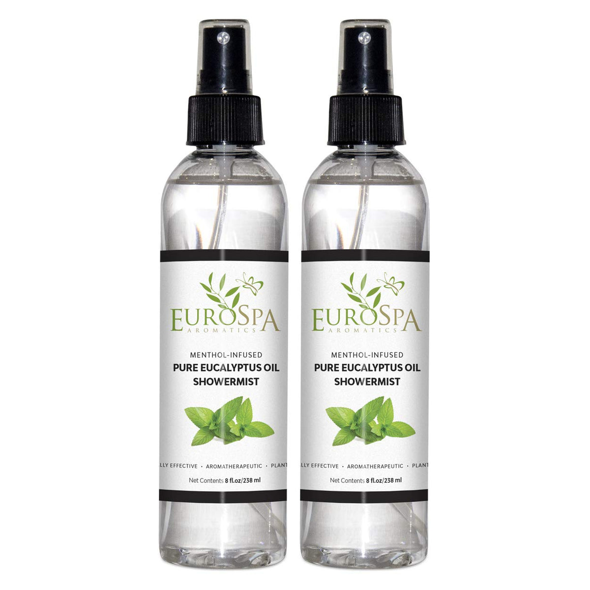 EuroSpa Aromatics pure eucalyptus oil bottle ready for a spa-like shower.
