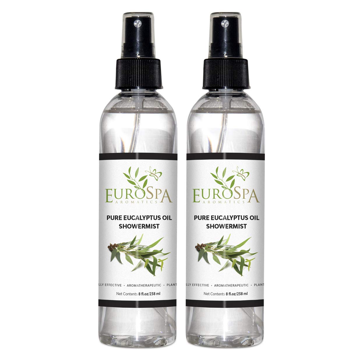 EuroSpa Aromatics Pure Eucalyptus Oil bottle front view for home spa rituals.