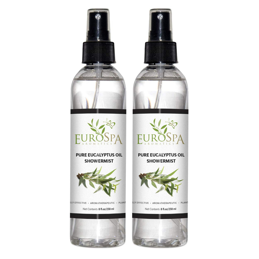 EuroSpa Aromatics Pure Eucalyptus Oil bottle front view for home spa rituals.