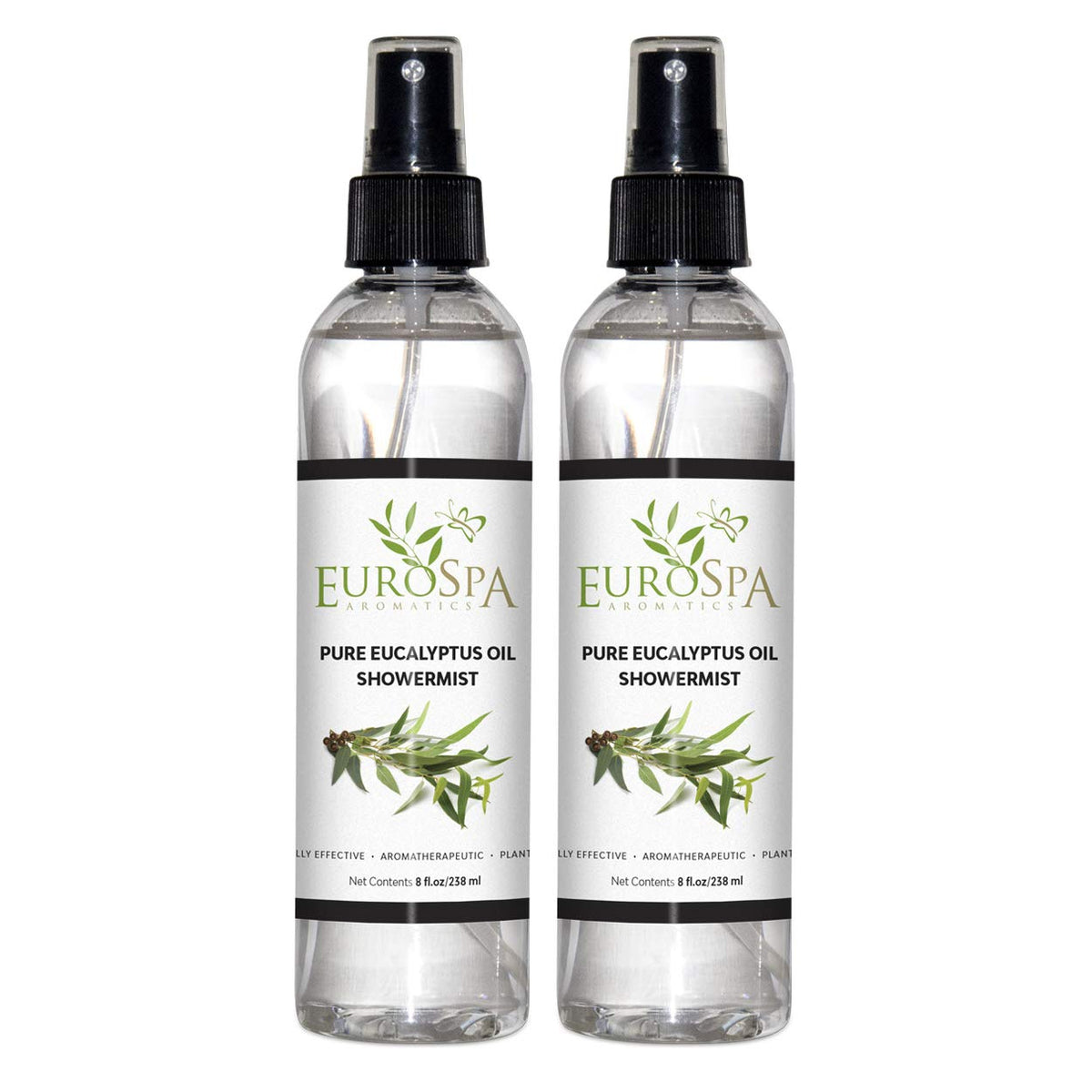 EuroSpa Aromatics Pure Eucalyptus Oil bottle front view for home spa rituals.