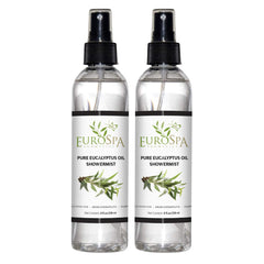 EuroSpa Aromatics Pure Eucalyptus Oil bottle front view for home spa rituals.