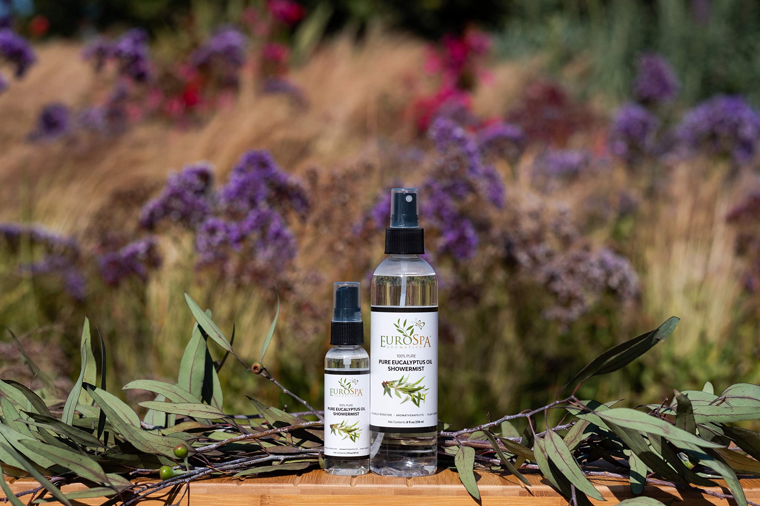 Label close-up shows 100% pure eucalyptus oil and no additives.