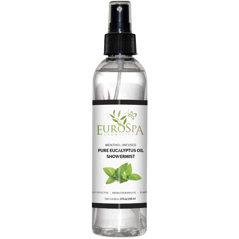 EuroSpa Aromatics ShowerMist bottle delivers at-home eucalyptus aroma.