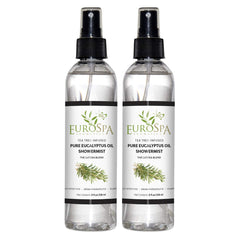 EuroSpa Aromatics pure eucalyptus oil showermist bottle for spa-at-home rituals.