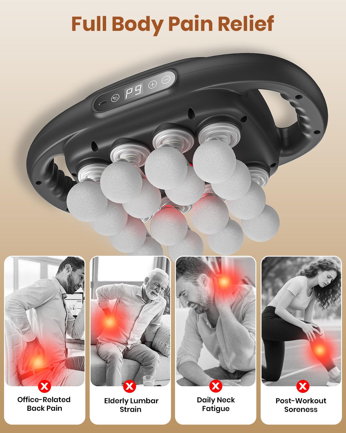 EURPMASK 16-head massage gun neck relief for stiffness reduction.