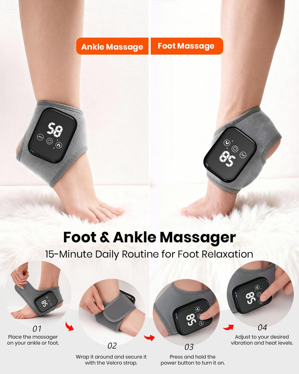EURPMASK Foot Renew Massager cordless design enables travel use
