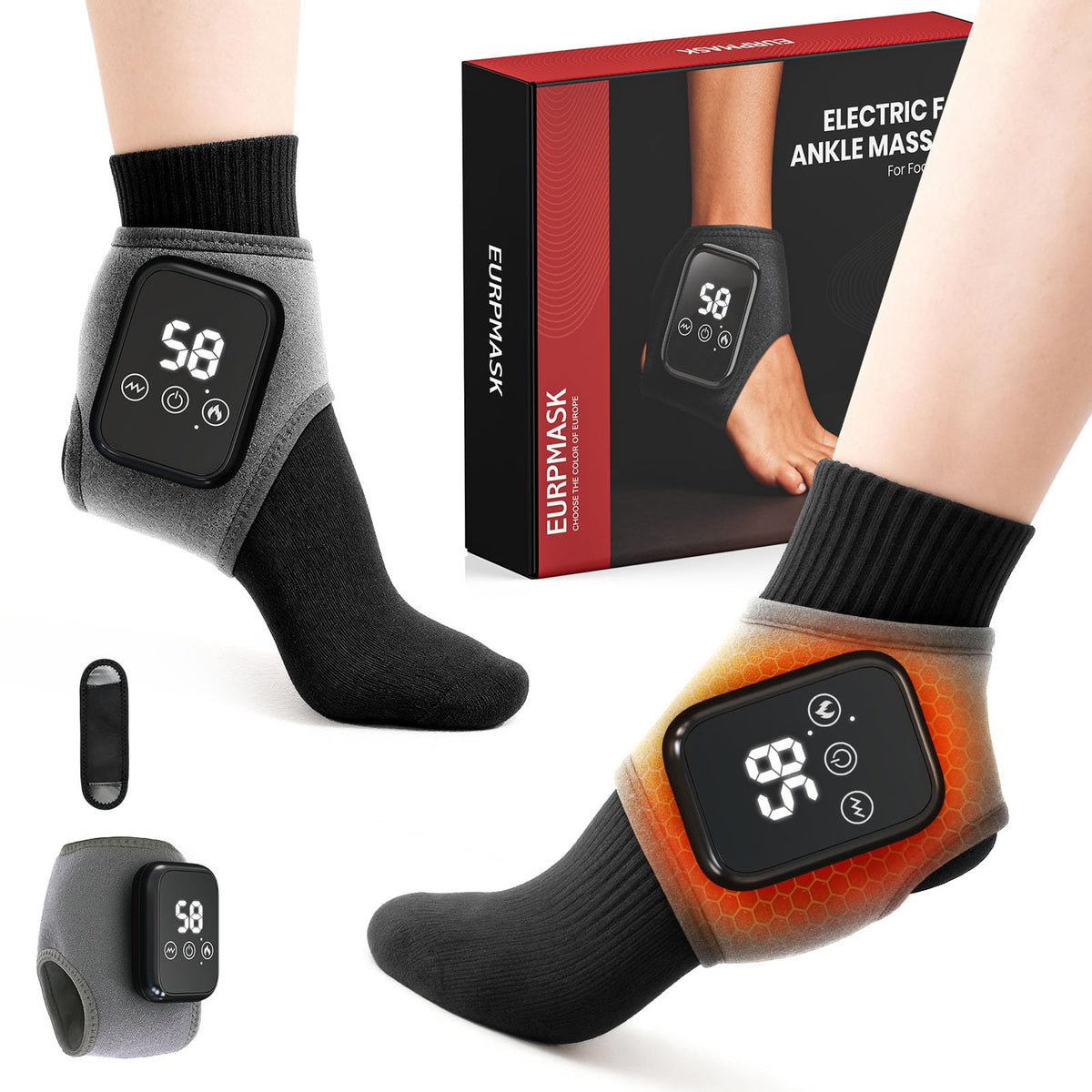 EURPMASK Foot Renew Massager highlights heel and arch relief for tired feet