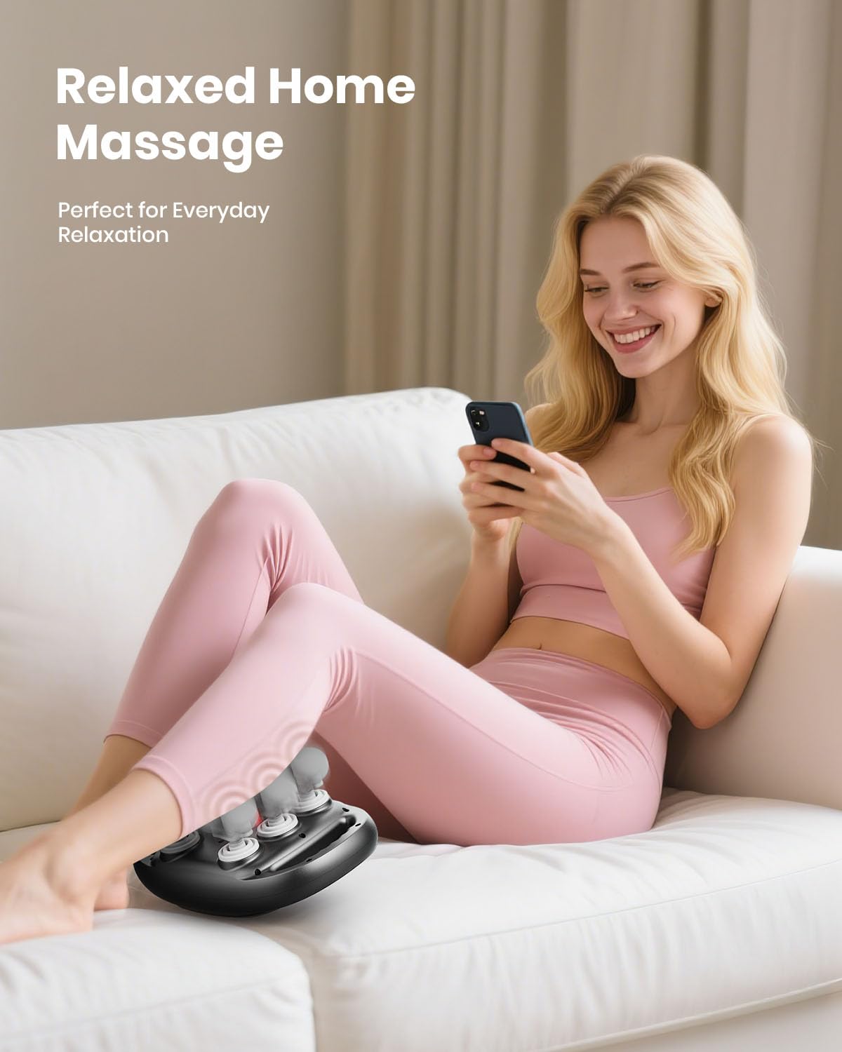 EURPMASK low-noise massage gun for discreet use at home.