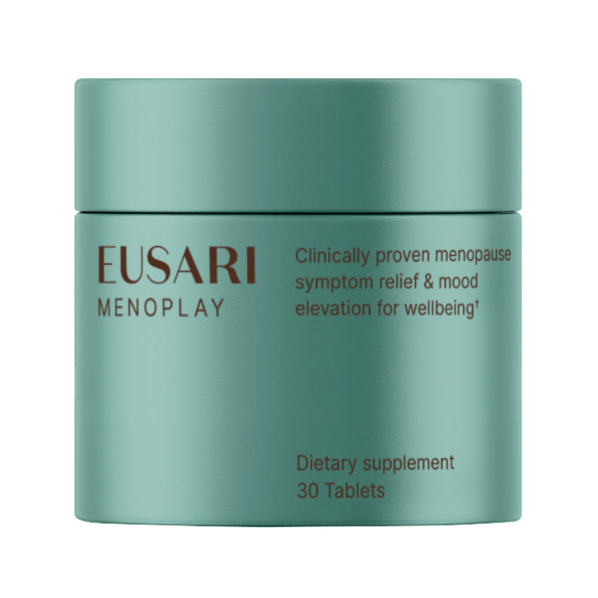 Eusari Menoplay packaging box showing non-hormonal menopause relief potential.
