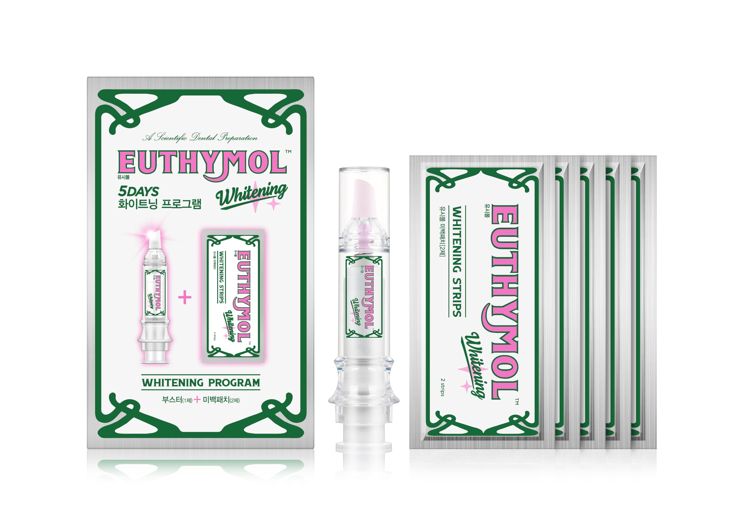 Euthymol booster-application demonstrating easy enamel-safe whitening at home.