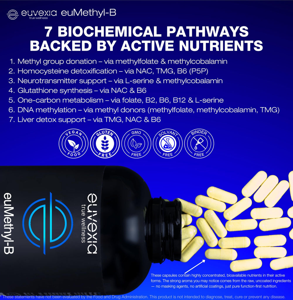 Euvexia euMethyl-B 90-day supply packaging concept showing value