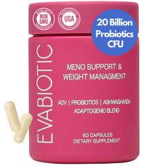EVABIOTIC Complete Menopause bottle front with 60 vegan capsules for daily balance
