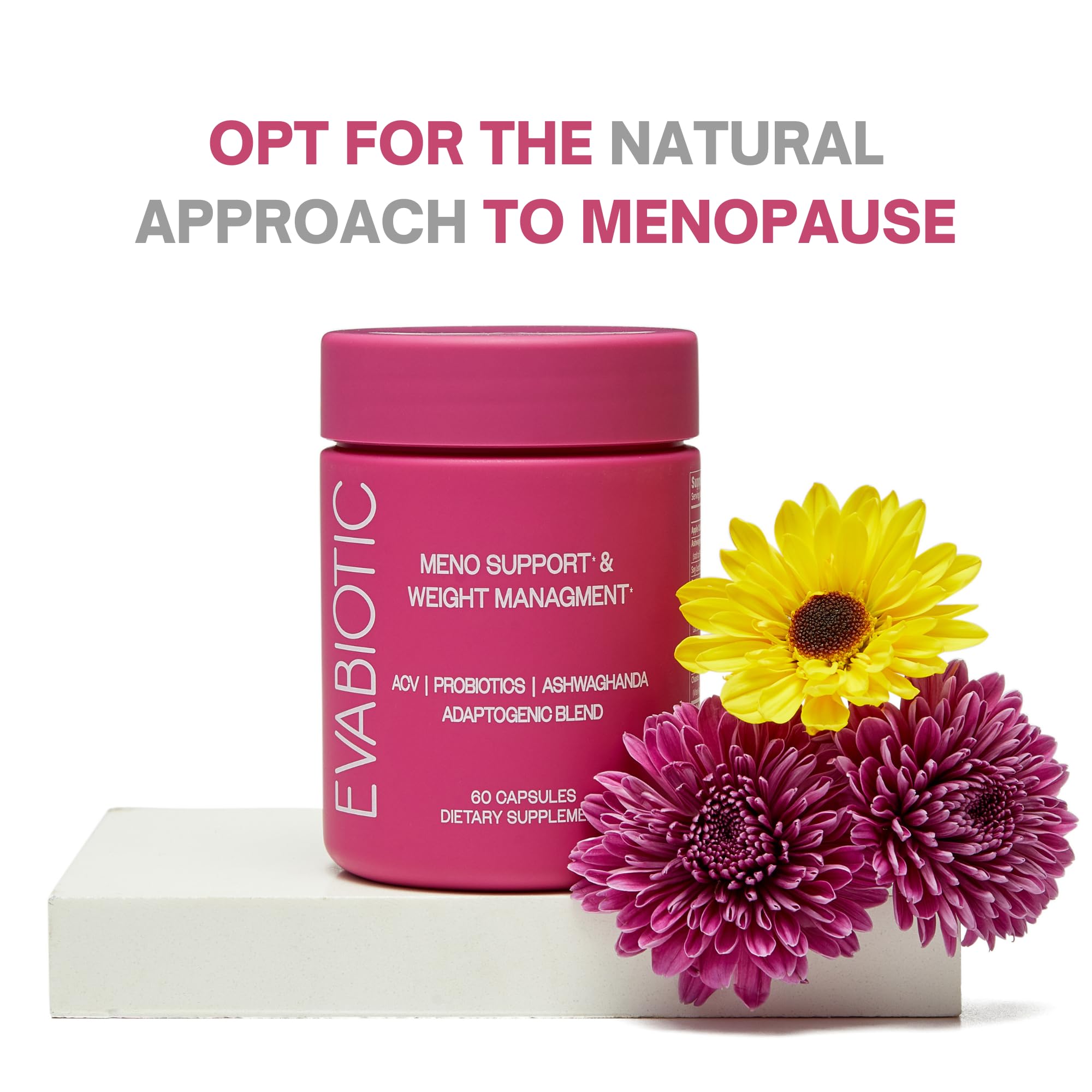EVABIOTIC Complete Menopause weight management packaging suggesting thermogenic support