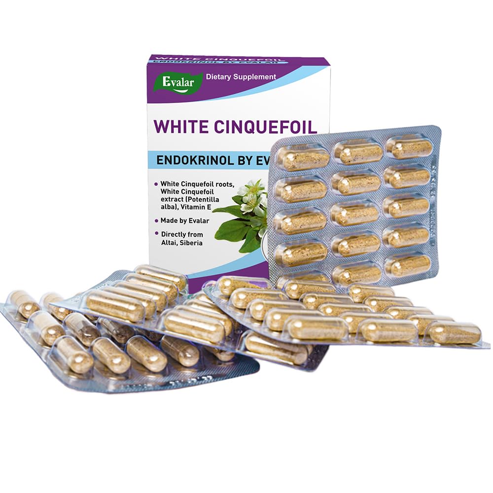 Evalar Endokrinol ingredients list with White Cinquefoil roots and Vitamin E.