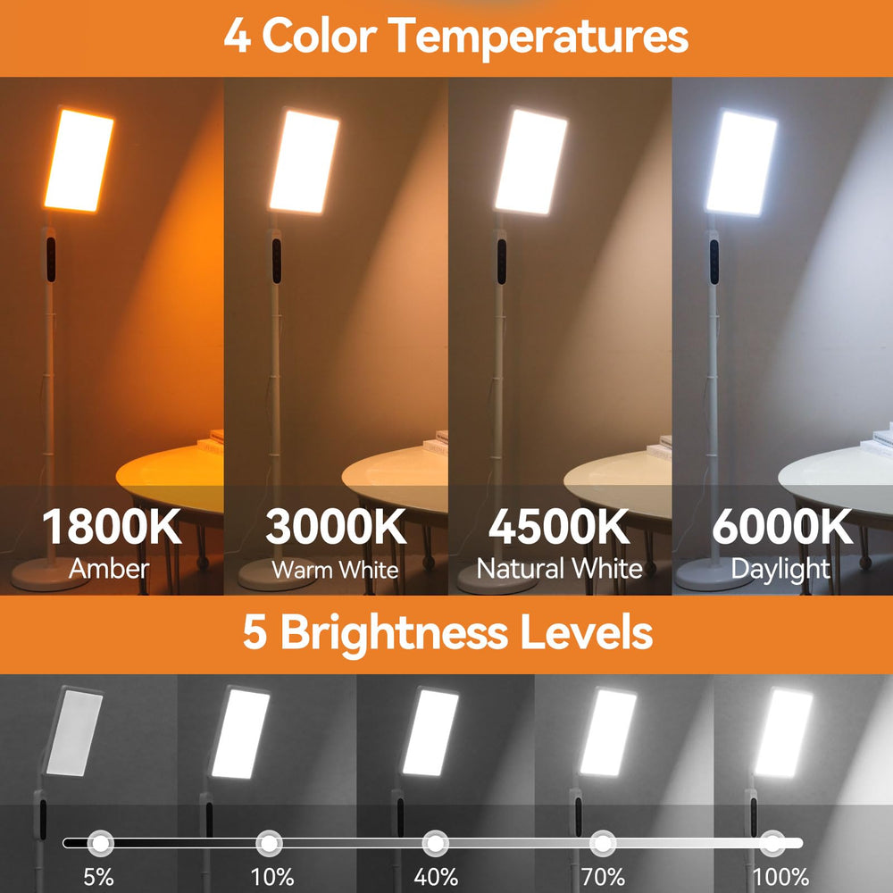 EVATEALE brightness levels display with convenient dimming options for task lighting