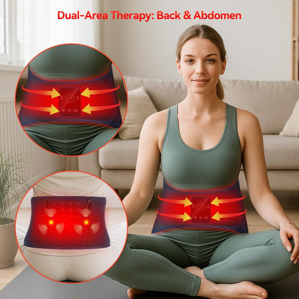 EVATEALE belt on the abdomen area for core relaxation and recovery.