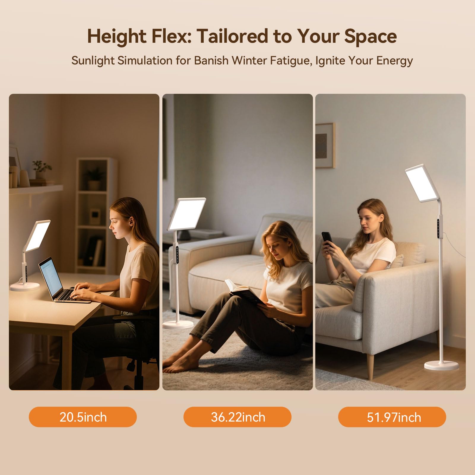EVATEALE rotatable lamp head at 180 degrees for precise light direction