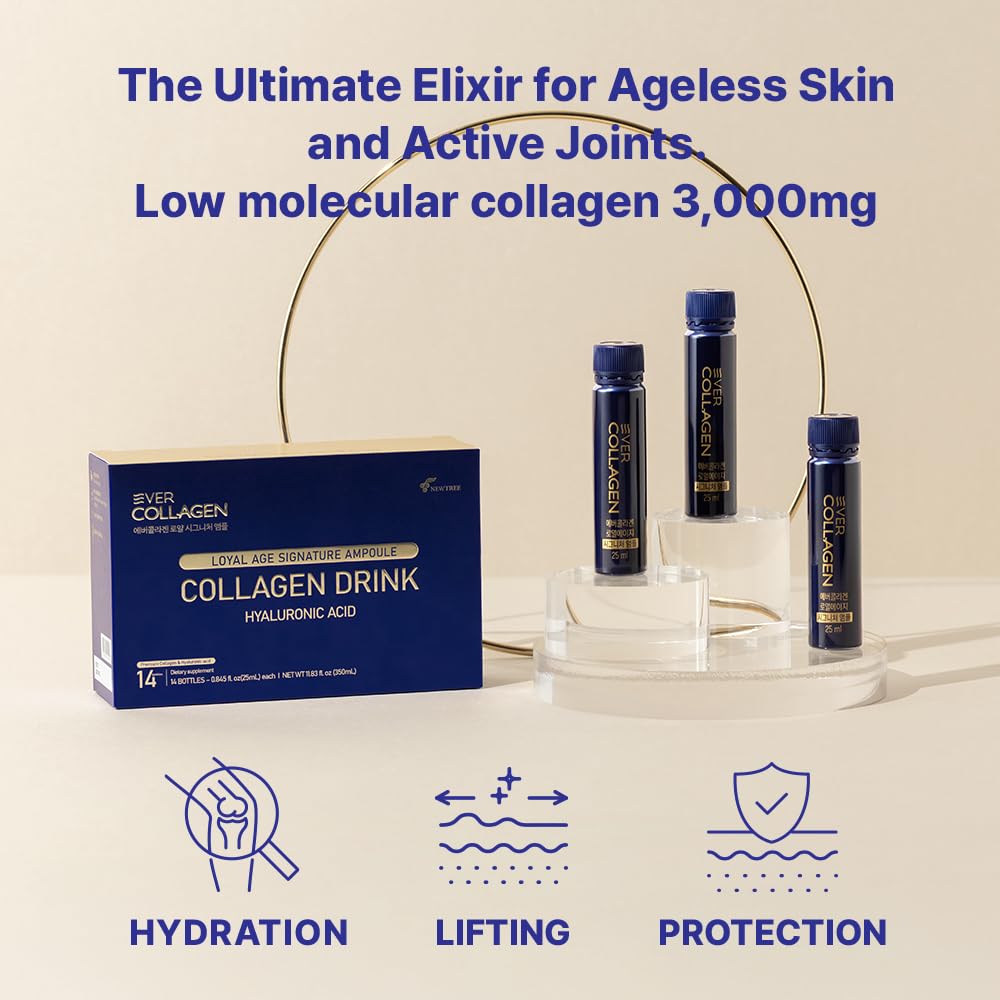 EVER COLLAGEN Liquid marine collagen peptides—premium source for hair and nails.