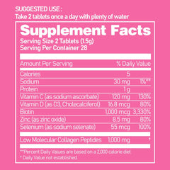 Ever Collagen Time bottle label details, highlighting biotin and selenium.