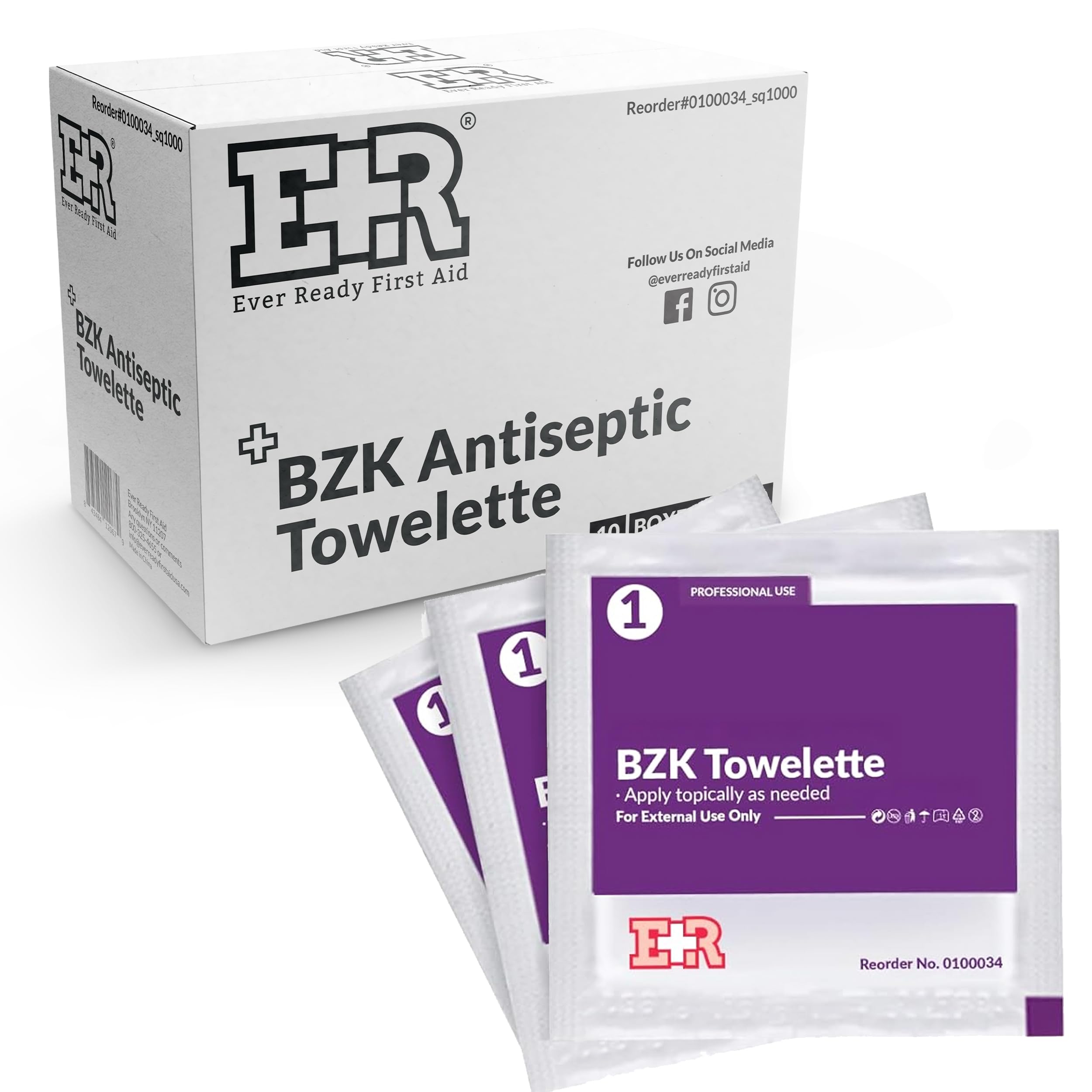 Ever Ready BZK wipes bulk pack showing 1000-count supply for versatile use