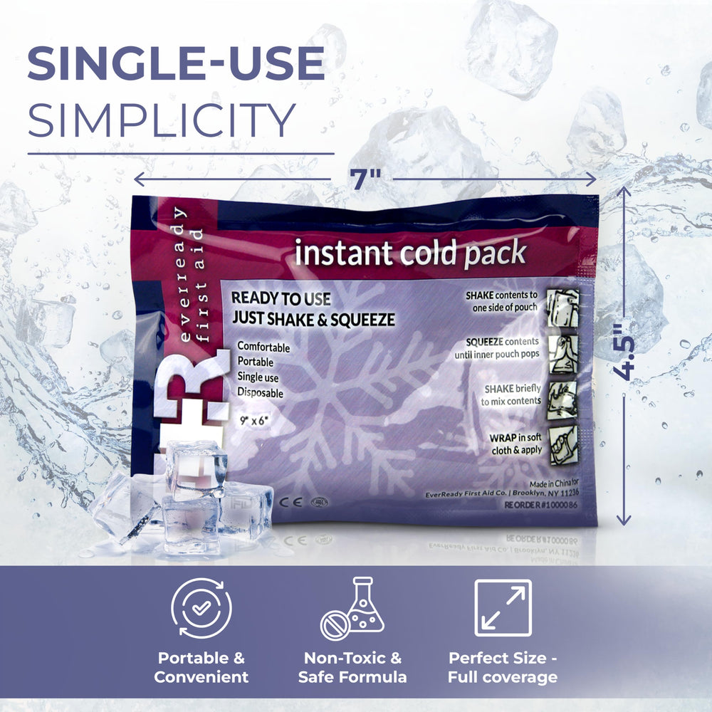 Ever Ready First Aid 4.5x7 inch cold pack covers larger areas.