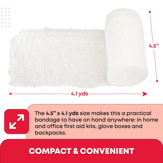 Ever Ready First Aid 6-ply gauze roll showing absorbent breathable fabric
