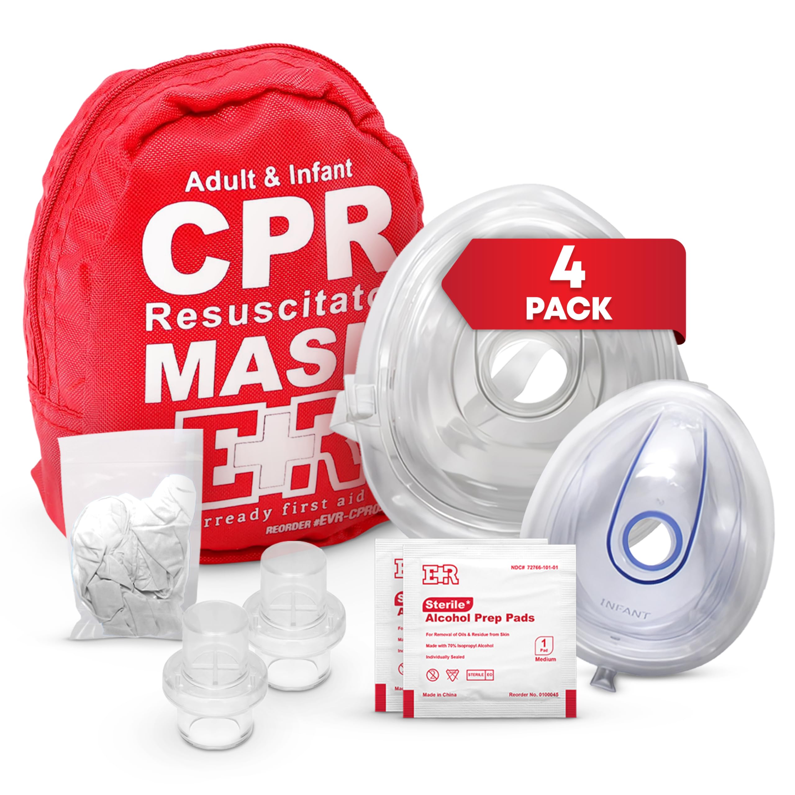 Ever Ready First Aid CPR kit with adult and infant masks for quick readiness