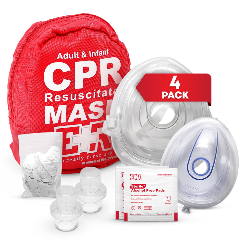 Ever Ready First Aid CPR kit with adult and infant masks for quick readiness