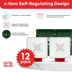 Ever Ready First Aid four-vent system design for controlled air and fluid escape