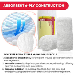 Ever Ready First Aid individually wrapped Krinkle roll ready for sterile use