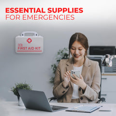 Instruction card with emergency contacts included in the kit