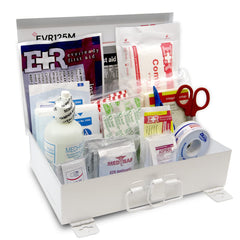 Ever Ready First Aid kit metal case closed for fast, reliable access.