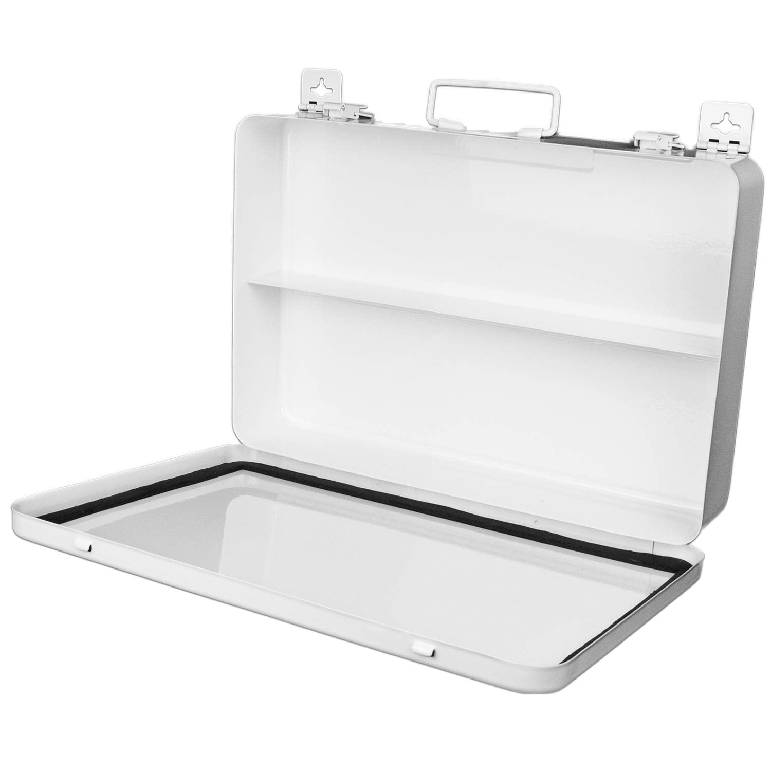 Ever Ready First Aid metal case No.36 front view shows compact, durable storage for quick access.