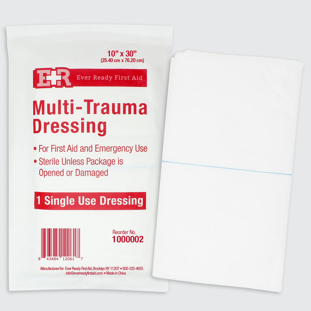 Ever Ready First Aid Multi-Trauma Dressing rolled for storage enables easy packing.