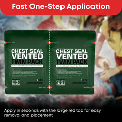 Ever Ready First Aid chest seal in Quick Tear foil pouch for fast access