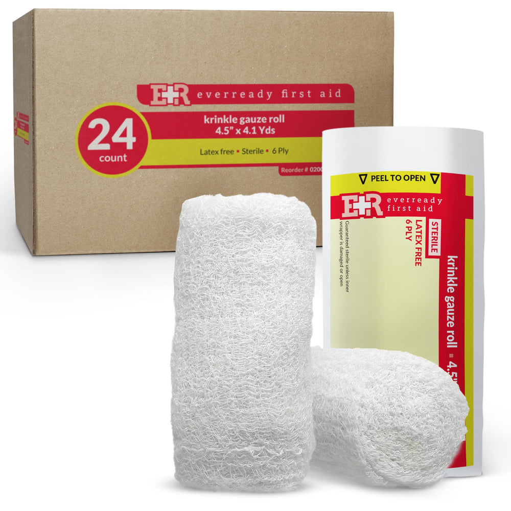 Ever Ready First Aid sterile Krinkle Kerlix roll in use for versatile wound coverage