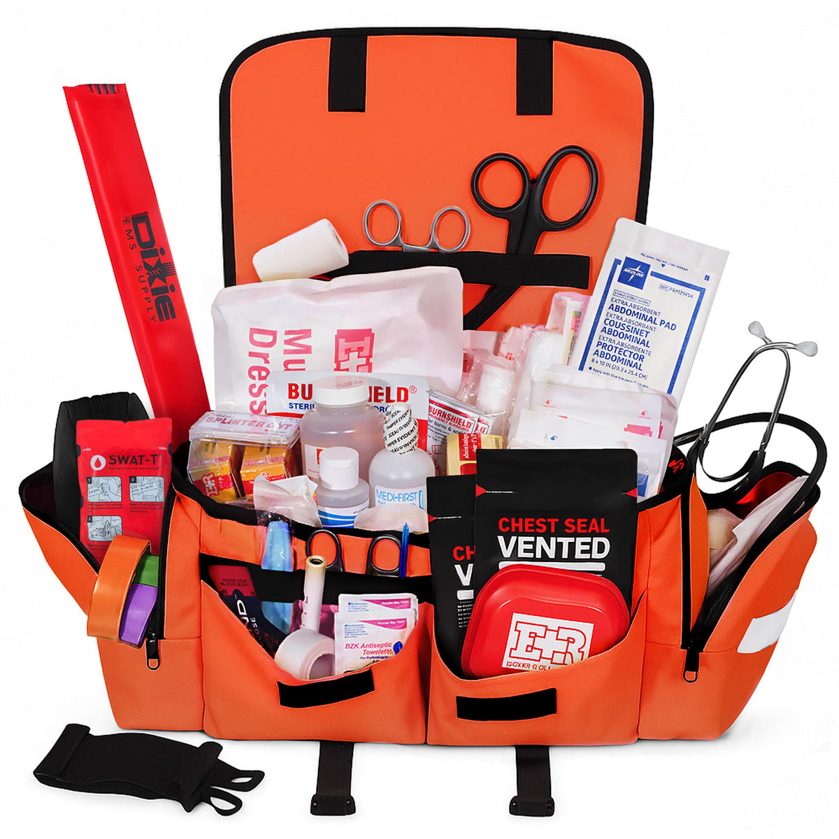 Ever Ready First Aid trauma bag exterior orange for quick emergency identification.