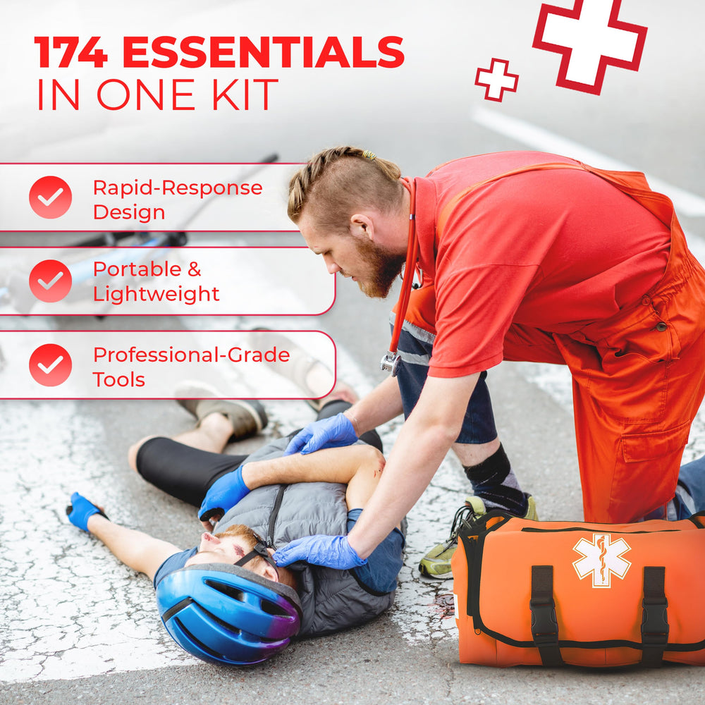 Inside view of the trauma bag with removable divider for fast access to gear.